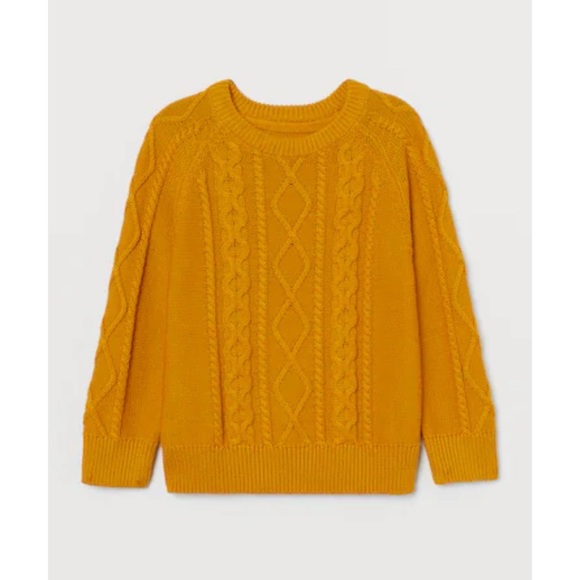 Rugged Butts Mustard Yellow Crewneck Cableknit Sweater Toddler Size 18-24M - Picture 1 of 6